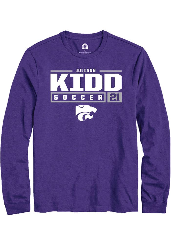 Juliann Kidd K-State Wildcats Purple Rally NIL Stacked Box Long Sleeve T Shirt