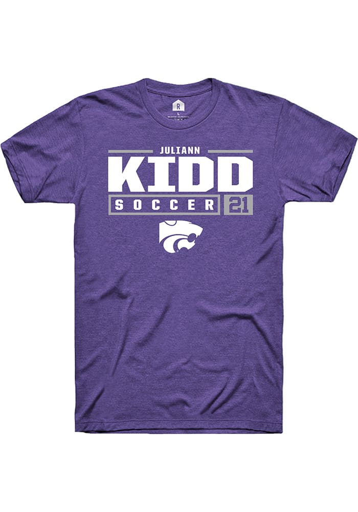 Juliann Kidd K-State Wildcats Purple Rally NIL Stacked Box Short Sleeve T Shirt