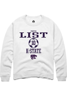 Porter List Rally Mens White K-State Wildcats NIL Sport Icon Crew Sweatshirt