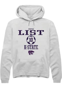 Porter List Rally Mens White K-State Wildcats NIL Sport Icon Hooded Sweatshirt