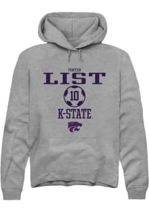 Porter List Rally Mens Graphite K-State Wildcats NIL Sport Icon Hooded Sweatshirt