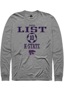 Porter List Rally Mens Graphite K-State Wildcats NIL Sport Icon Tee