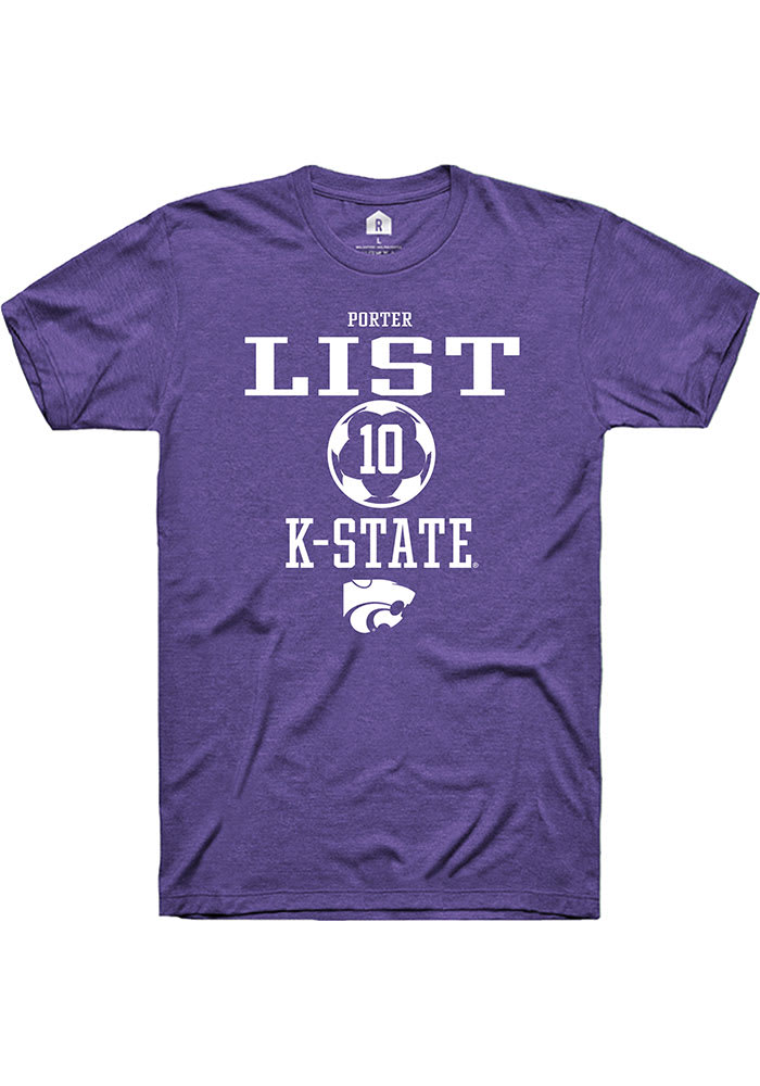 Porter List K-State Wildcats Purple Rally NIL Sport Icon Short Sleeve T Shirt