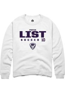 Porter List Rally Mens White K-State Wildcats NIL Stacked Box Crew Sweatshirt