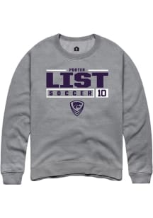 Porter List Rally Mens Graphite K-State Wildcats NIL Stacked Box Crew Sweatshirt