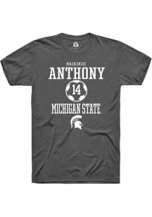 Mackenzie Anthony Dark Grey Michigan State Spartans NIL Sport Icon Short Sleeve T Shirt