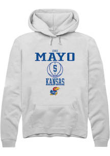 Zeke Mayo  Rally Kansas Jayhawks Mens White NIL Sport Icon Long Sleeve Hoodie