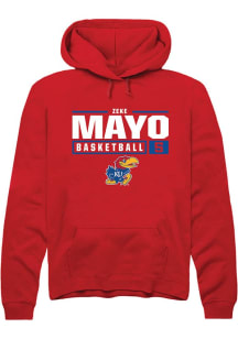Zeke Mayo  Rally Kansas Jayhawks Mens Red NIL Stacked Box Long Sleeve Hoodie
