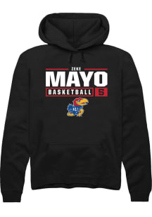Zeke Mayo  Rally Kansas Jayhawks Mens Black NIL Stacked Box Long Sleeve Hoodie