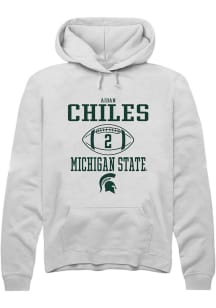 Aidan Chiles  Rally Michigan State Spartans Mens White NIL Sport Icon Long Sleeve Hoodie