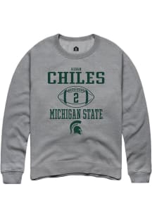 Aidan Chiles  Rally Michigan State Spartans Mens Graphite NIL Sport Icon Long Sleeve Crew Sweats..