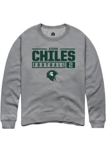 Aidan Chiles  Rally Michigan State Spartans Mens Graphite NIL Stacked Box Long Sleeve Crew Sweat..