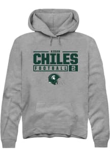 Aidan Chiles  Rally Michigan State Spartans Mens Graphite NIL Stacked Box Long Sleeve Hoodie