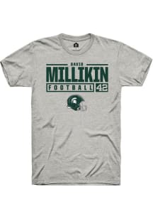 David Millikin Ash Michigan State Spartans NIL Stacked Box Short Sleeve T Shirt