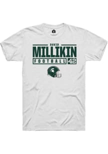 David Millikin White Michigan State Spartans NIL Stacked Box Short Sleeve T Shirt