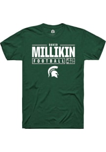 David Millikin Green Michigan State Spartans NIL Stacked Box Short Sleeve T Shirt