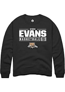 Ayden Evans  Rally Ohio Bobcats Mens Black NIL Stacked Box Long Sleeve Crew Sweatshirt