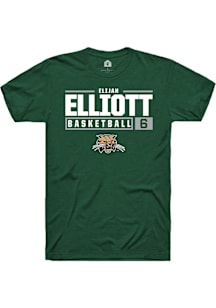 Elijah Elliott  Ohio Bobcats Green Rally NIL Stacked Box Short Sleeve T Shirt