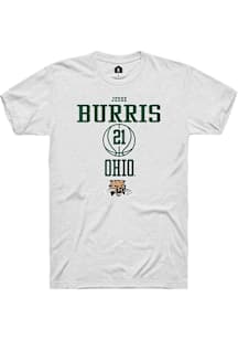 Jesse Burris  Ohio Bobcats White Rally NIL Sport Icon Short Sleeve T Shirt