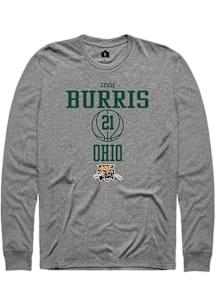 Jesse Burris  Ohio Bobcats Graphite Rally NIL Sport Icon Long Sleeve T Shirt