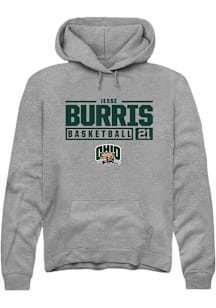 Jesse Burris  Rally Ohio Bobcats Mens Graphite NIL Stacked Box Long Sleeve Hoodie