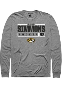 Kylee Simmons  Missouri Tigers Grey Rally NIL Stacked Box Long Sleeve T Shirt