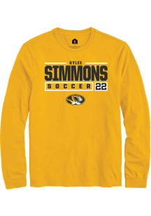 Kylee Simmons  Missouri Tigers Gold Rally NIL Stacked Box Long Sleeve T Shirt