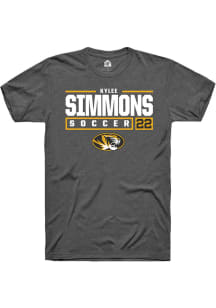 Kylee Simmons  Missouri Tigers Dark Grey Rally NIL Stacked Box Short Sleeve T Shirt