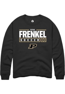 Dina Frenkel Rally Mens Black Purdue Boilermakers NIL Stacked Box Crew Sweatshirt