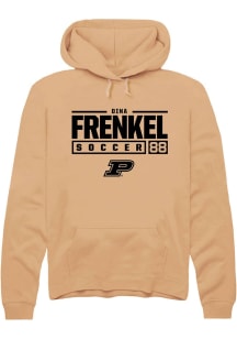 Dina Frenkel Rally Mens Gold Purdue Boilermakers NIL Stacked Box Hooded Sweatshirt