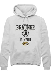 Monica Brauner  Rally Missouri Tigers Mens White NIL Sport Icon Long Sleeve Hoodie