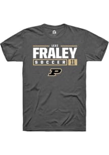 Lexi Fraley Dark Grey Purdue Boilermakers NIL Stacked Box Short Sleeve T Shirt