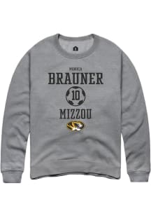 Monica Brauner  Rally Missouri Tigers Mens Grey NIL Sport Icon Long Sleeve Crew Sweatshirt