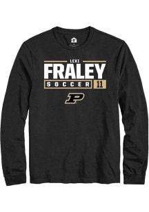 Lexi Fraley Rally Mens Black Purdue Boilermakers NIL Stacked Box Tee