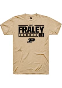 Lexi Fraley Gold Purdue Boilermakers NIL Stacked Box Short Sleeve T Shirt