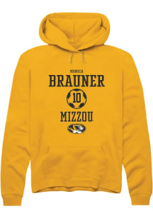 Monica Brauner  Rally Missouri Tigers Mens Gold NIL Sport Icon Long Sleeve Hoodie