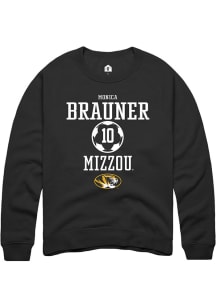 Monica Brauner  Rally Missouri Tigers Mens Black NIL Sport Icon Long Sleeve Crew Sweatshirt