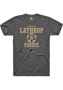 Stephanie Lathrop Dark Grey Purdue Boilermakers NIL Sport Icon Short Sleeve T Shirt