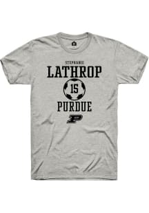 Stephanie Lathrop Ash Purdue Boilermakers NIL Sport Icon Short Sleeve T Shirt