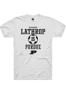 Stephanie Lathrop White Purdue Boilermakers NIL Sport Icon Short Sleeve T Shirt