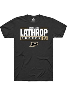 Stephanie Lathrop Black Purdue Boilermakers NIL Stacked Box Short Sleeve T Shirt