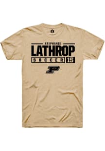 Stephanie Lathrop Gold Purdue Boilermakers NIL Stacked Box Short Sleeve T Shirt