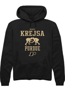 Wyatt Krejsa Rally Mens Black Purdue Boilermakers NIL Sport Icon Hooded Sweatshirt