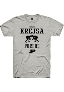 Wyatt Krejsa Ash Purdue Boilermakers NIL Sport Icon Short Sleeve T Shirt