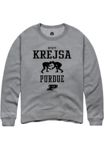 Wyatt Krejsa Rally Mens Graphite Purdue Boilermakers NIL Sport Icon Crew Sweatshirt