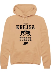 Wyatt Krejsa Rally Mens Gold Purdue Boilermakers NIL Sport Icon Hooded Sweatshirt