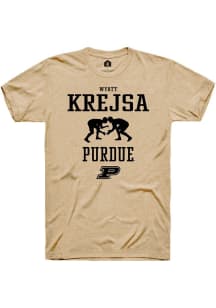 Wyatt Krejsa Gold Purdue Boilermakers NIL Sport Icon Short Sleeve T Shirt