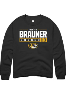 Monica Brauner  Rally Missouri Tigers Mens Black NIL Stacked Box Long Sleeve Crew Sweatshirt