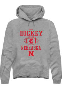 Izaac Dickey Rally Mens Graphite Nebraska Cornhuskers NIL Sport Icon Hooded Sweatshirt