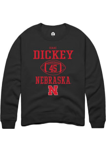 Izaac Dickey Rally Mens Black Nebraska Cornhuskers NIL Sport Icon Crew Sweatshirt